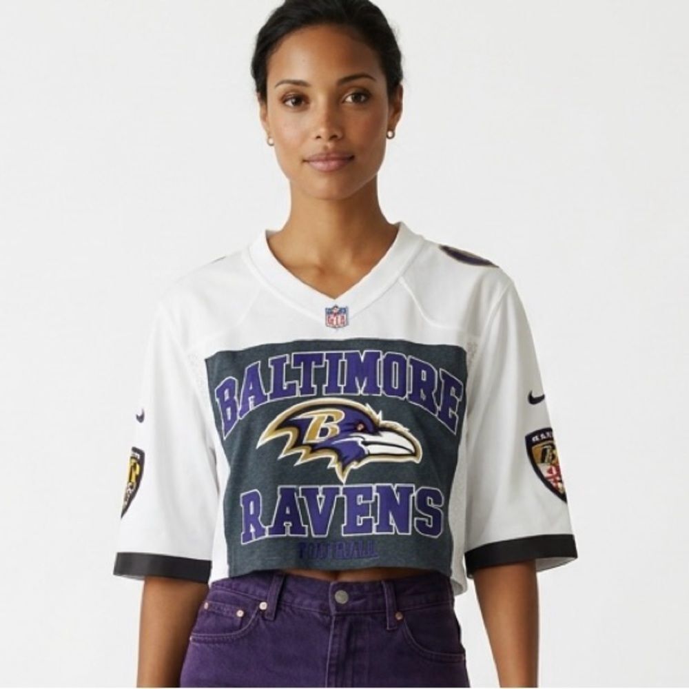 BALTIMORE RAVENS Upcycled NFL Jersey Fits Up To Women’s Size Medium NEW